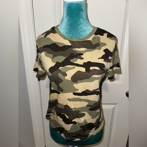 Divided Tan and Brown Fitted T-Shirt
